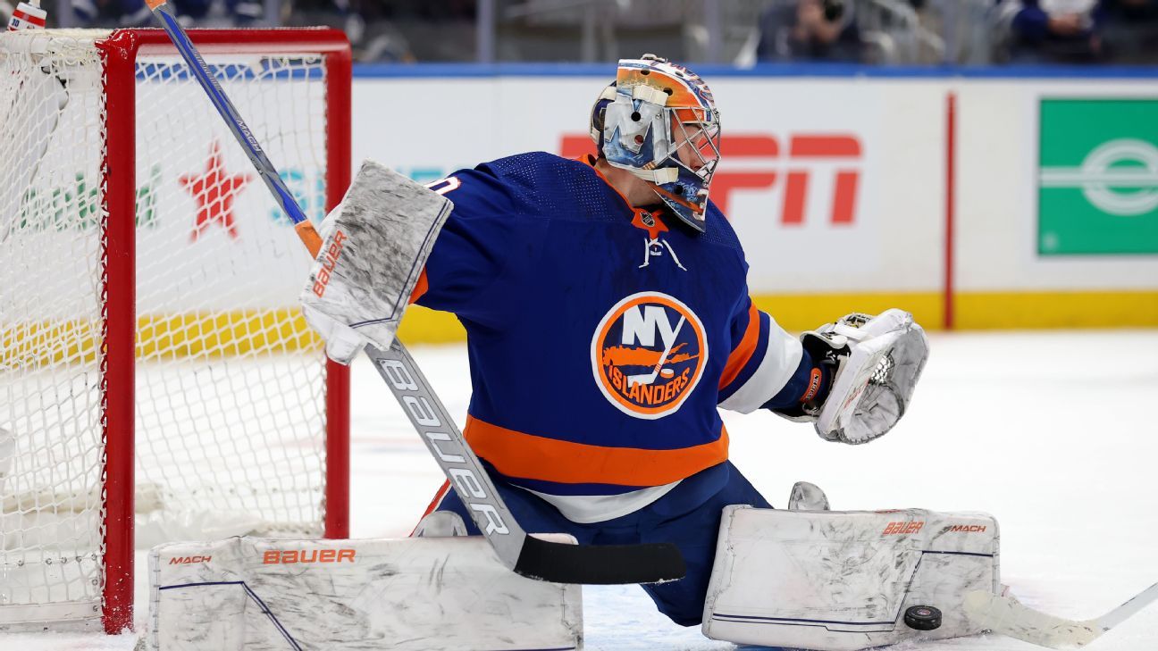 Islanders' Sorokin joins exclusive goalie scoring club in win - ESPN