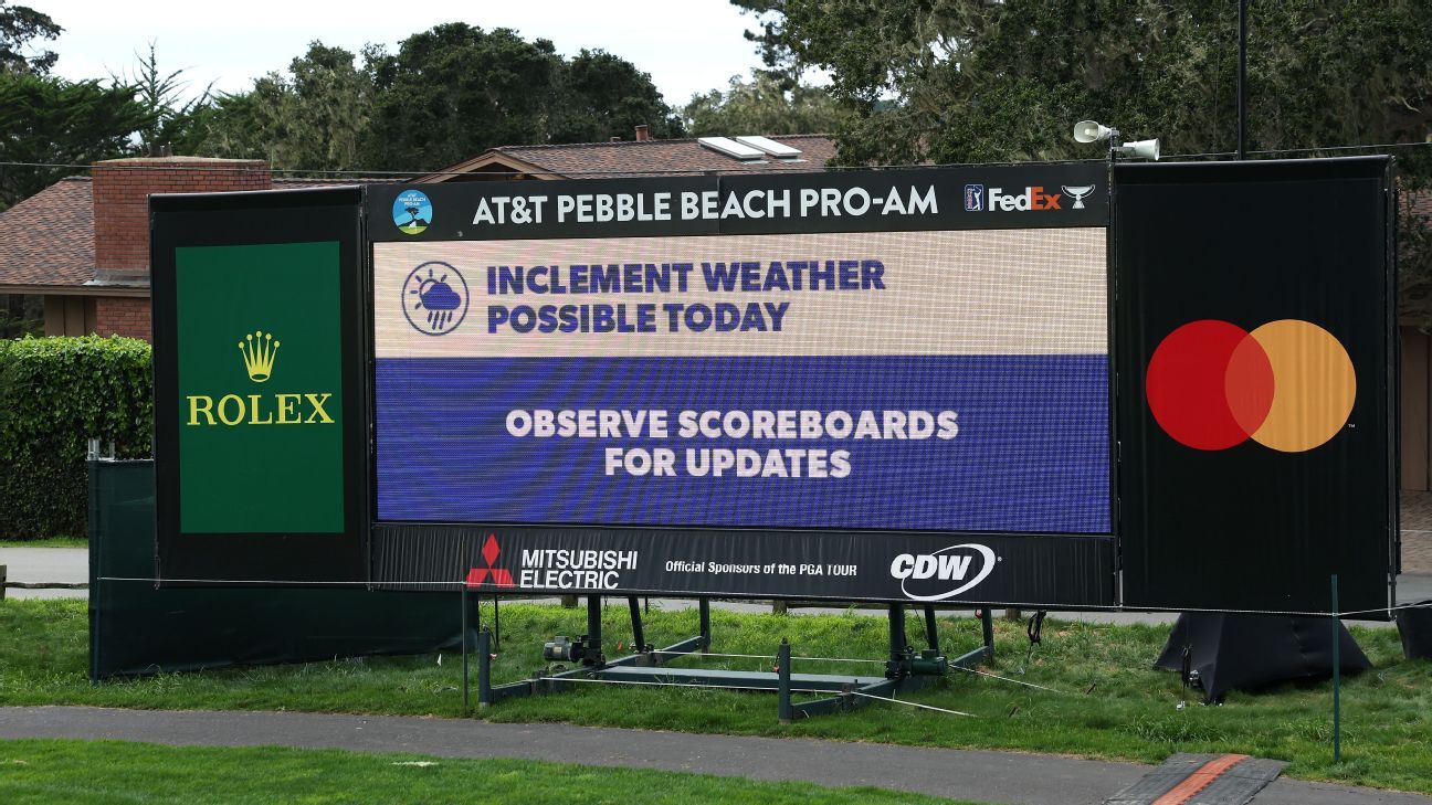 The final round at Pebble Beach was postponed until Monday due to weather