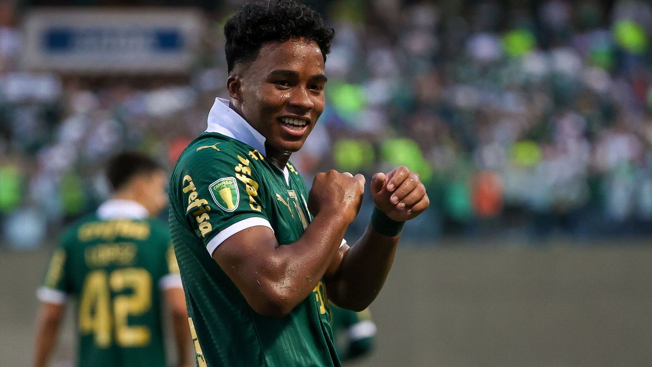Jornal elogia Endrick e compara gol em Palmeiras x Corinthians com estilo do Real Madrid.