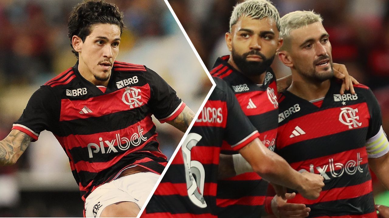 Gabigol solicita cobrança de pênalti perdido por Pedro em goleada do Flamengo.