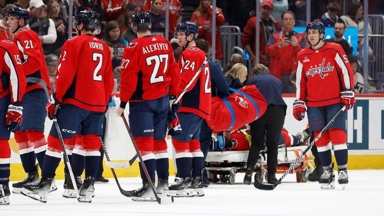 Caps D Jensen conscious, alert after hit into boards