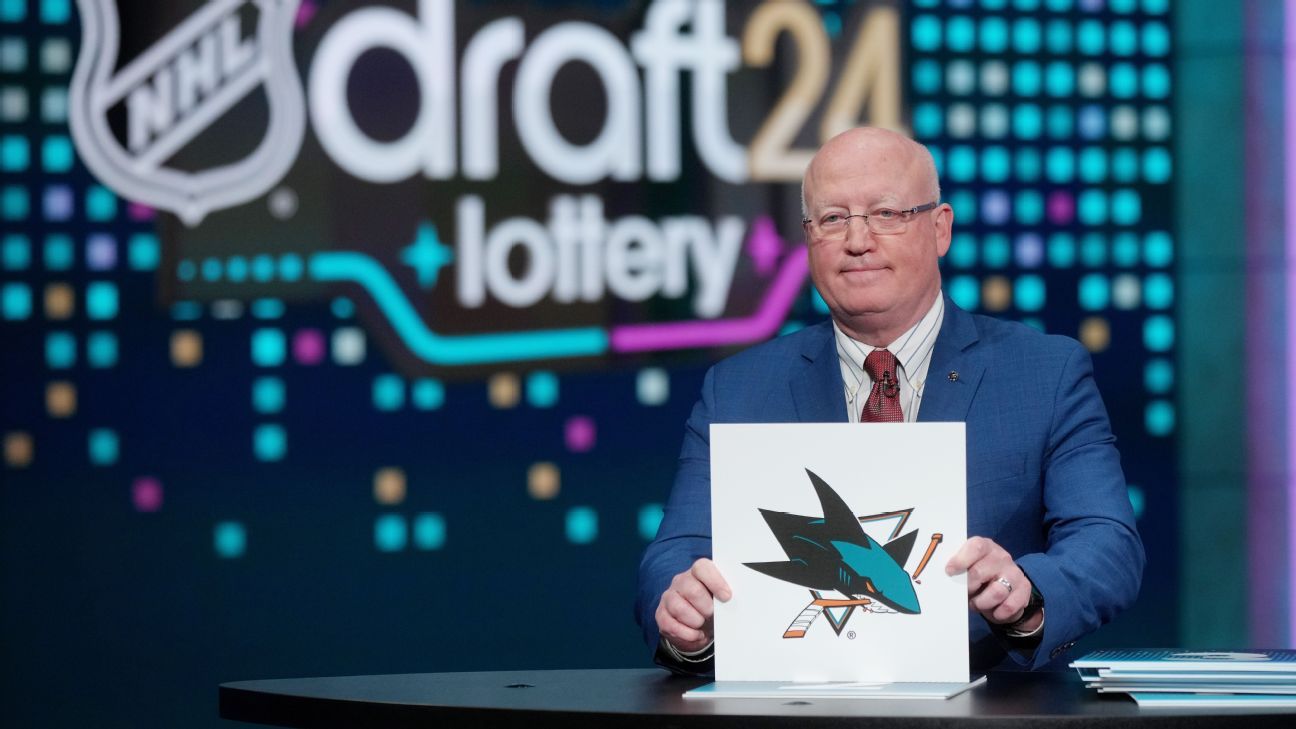 De San Jose Sharks hebben de NHL-loterij gewonnen en hebben recht op de nummer 1 overall keuze