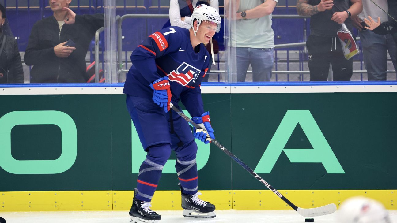 Tkachuk's 4 points lift U.S. into playoffs at words