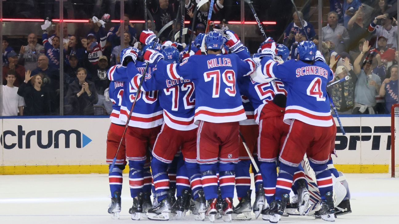 Rangers' Goodrow Scores Overtime Winner in Game 2 of Eastern Conference Finals, Evens Series at 1-1