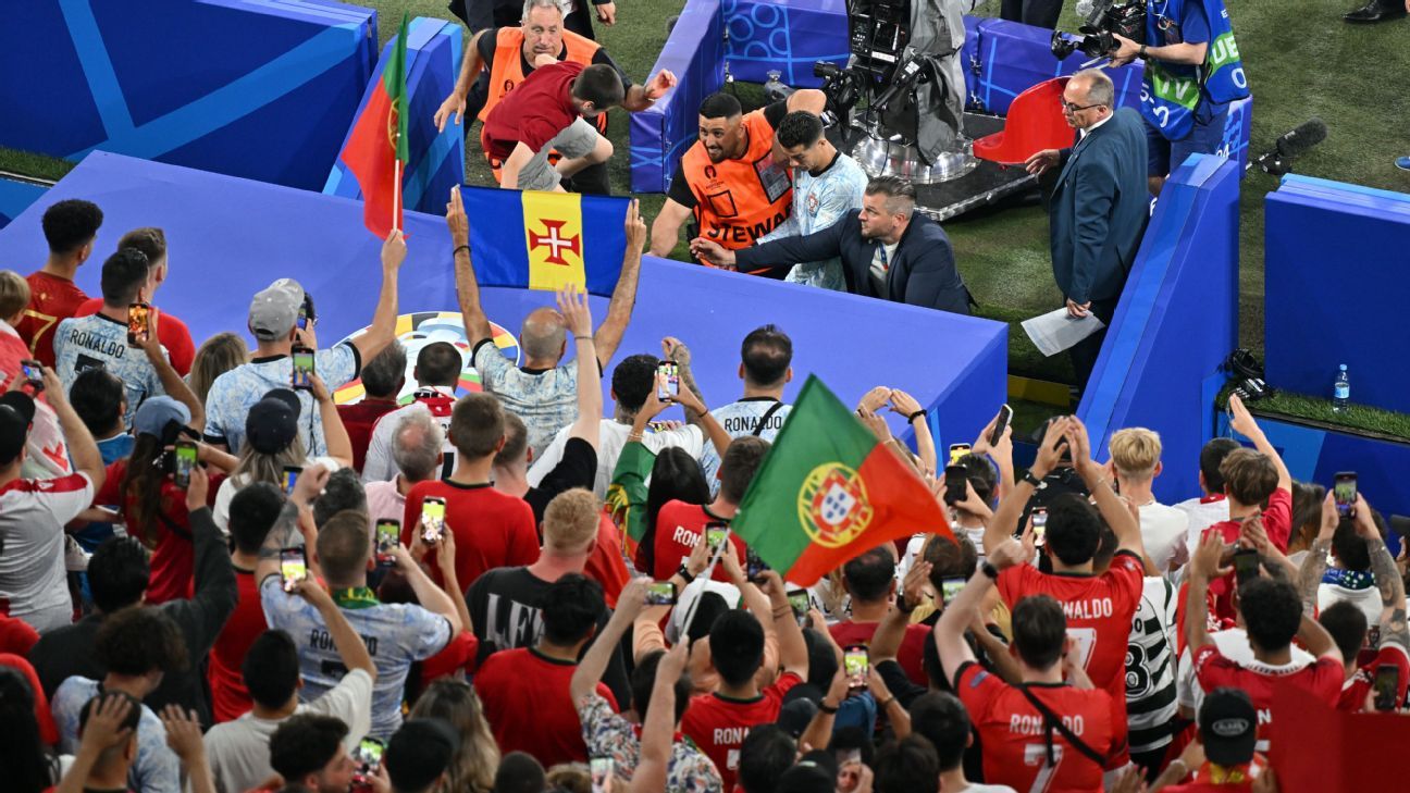 Euro 2024 : Ronaldo évite de peu que les fans sautent de la foule