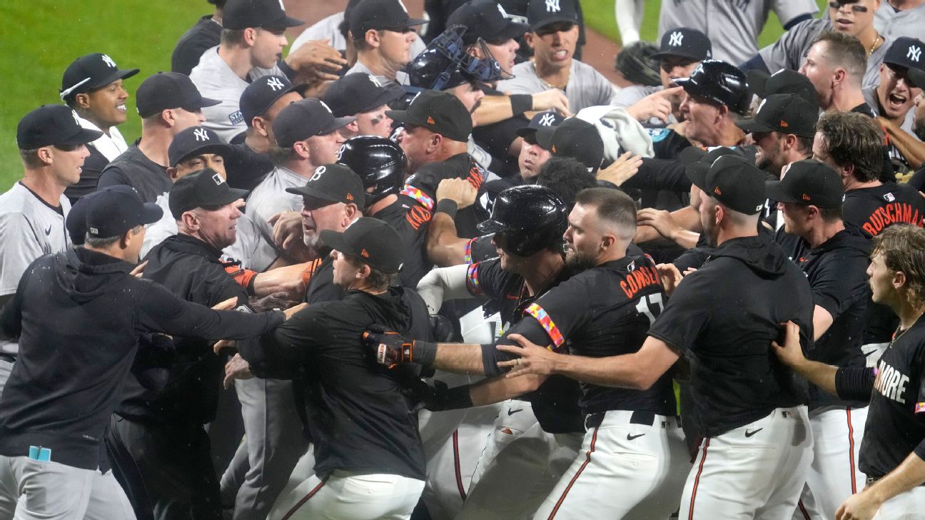 MLB Rivalry Erupts: Bench-Clearing Brawl Between Yankees and Orioles After Heston Kjerstad is Hit by Pitch