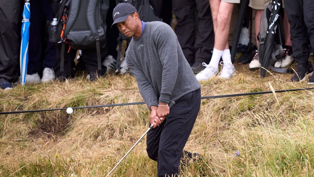Tiger Woods hat Mühe, bei den Open 79 über Par zu erreichen