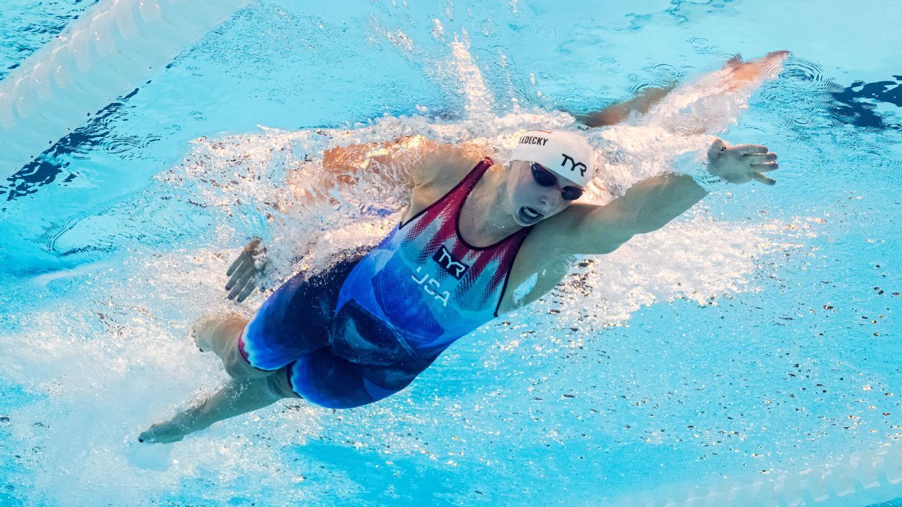 Ledecky 'fired up' by best 1,500 free in 7 years