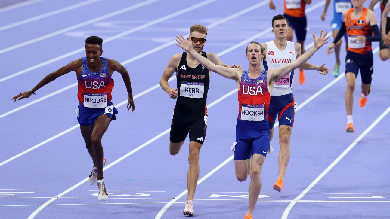 Olympics 2024 Josh Kerr pipped to 1,500m gold by Cole Hocker ESPN