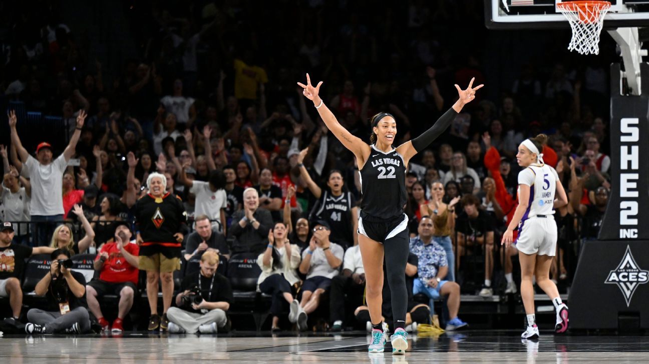 A’ja Wilson of the Aces breaks her own WNBA record with her 17th 20-10 game