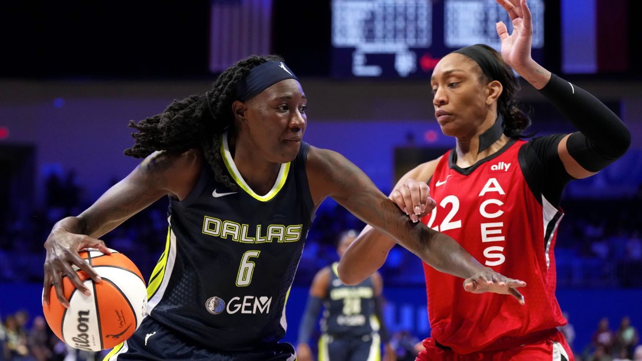 Aja Wilson scoort 42 punten in het WNBA-seizoen, maar Wings heeft een voorsprong op Aces