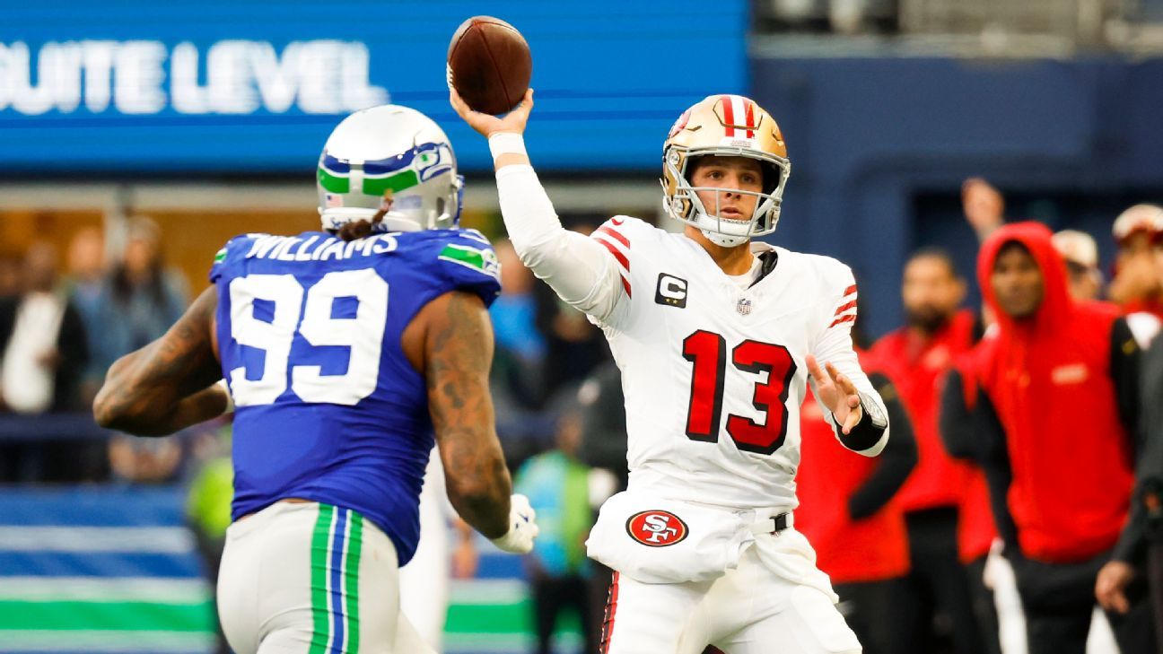 49ers, Brock Purdy menahan Seahawks untuk merebut kembali posisi teratas di NFC West