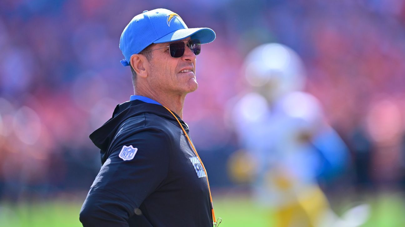 Chargers’ Jim Harbaugh exits against Broncos with atrial flutter