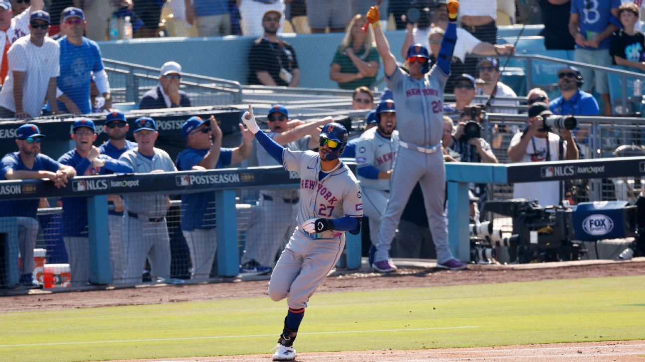 Mets win Game 2 behind Manaea, Vientos and tie NLCS with Dodgers