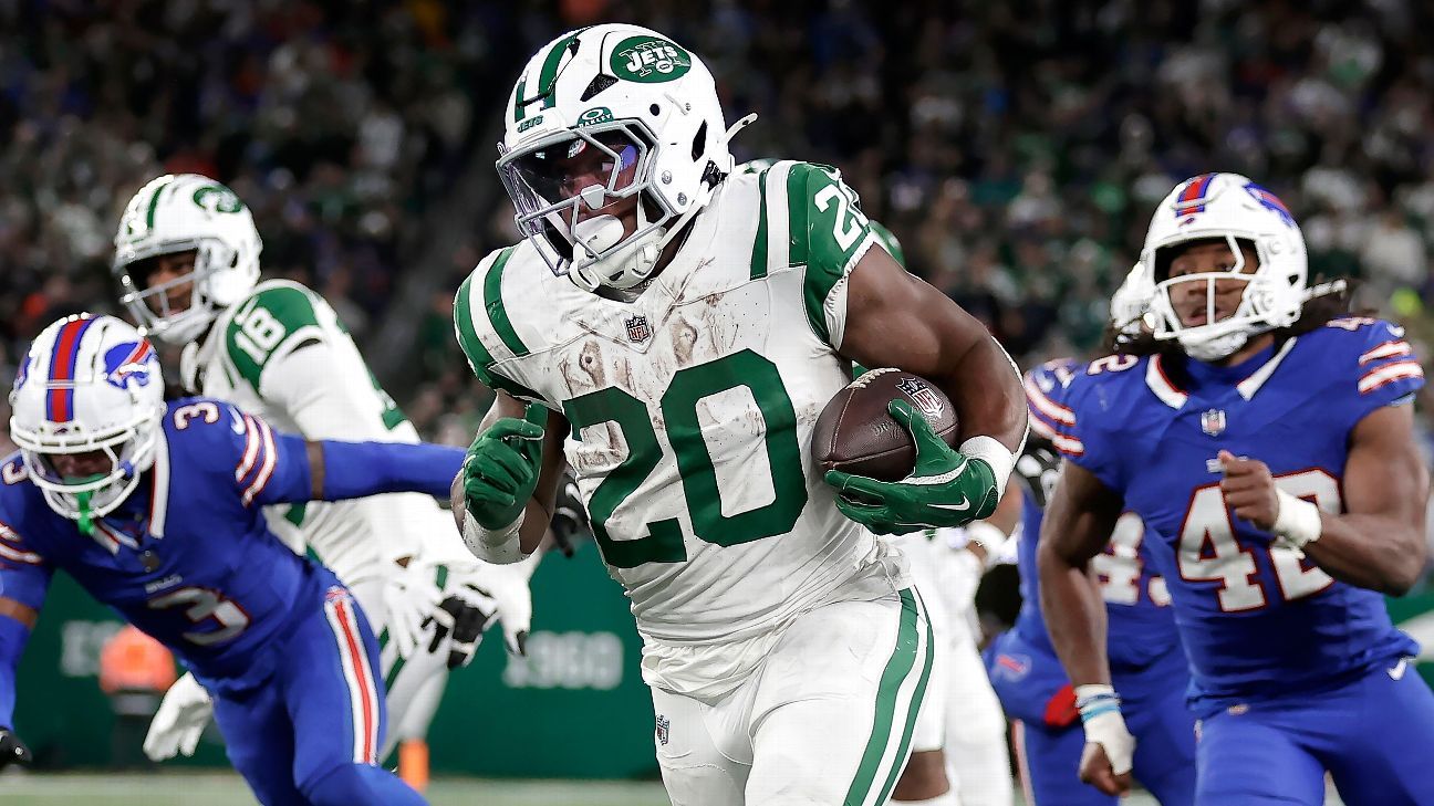 Jets expect RB Breece Hall (knee) back against Jaguars - ESPN