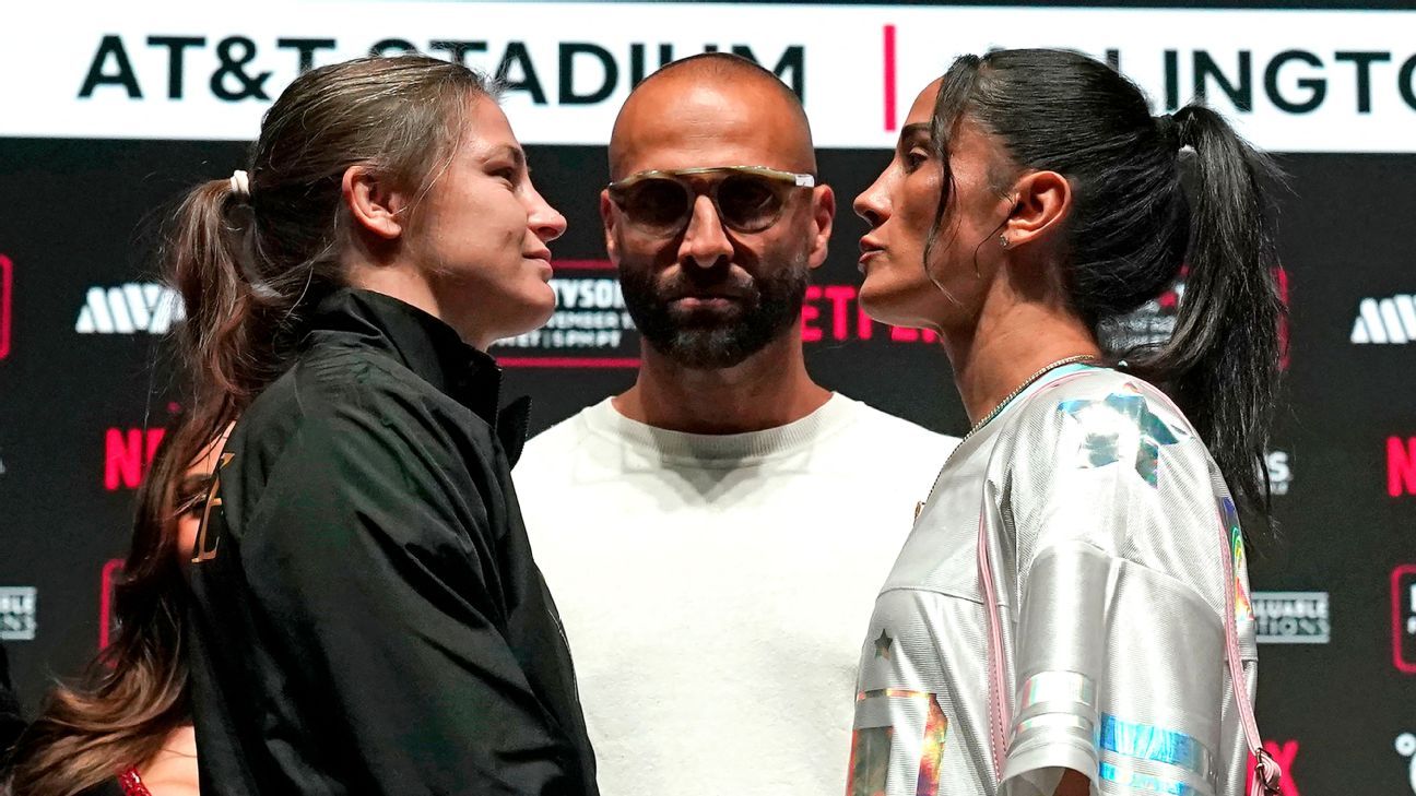 Taylor, Serrano weigh in the same ahead of fight
