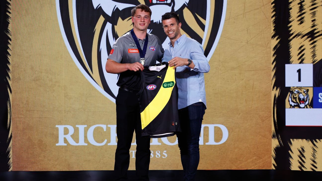 AFL Draft 2024 Richmond Tigers select Sam Lalor with pick No. 1 ESPN