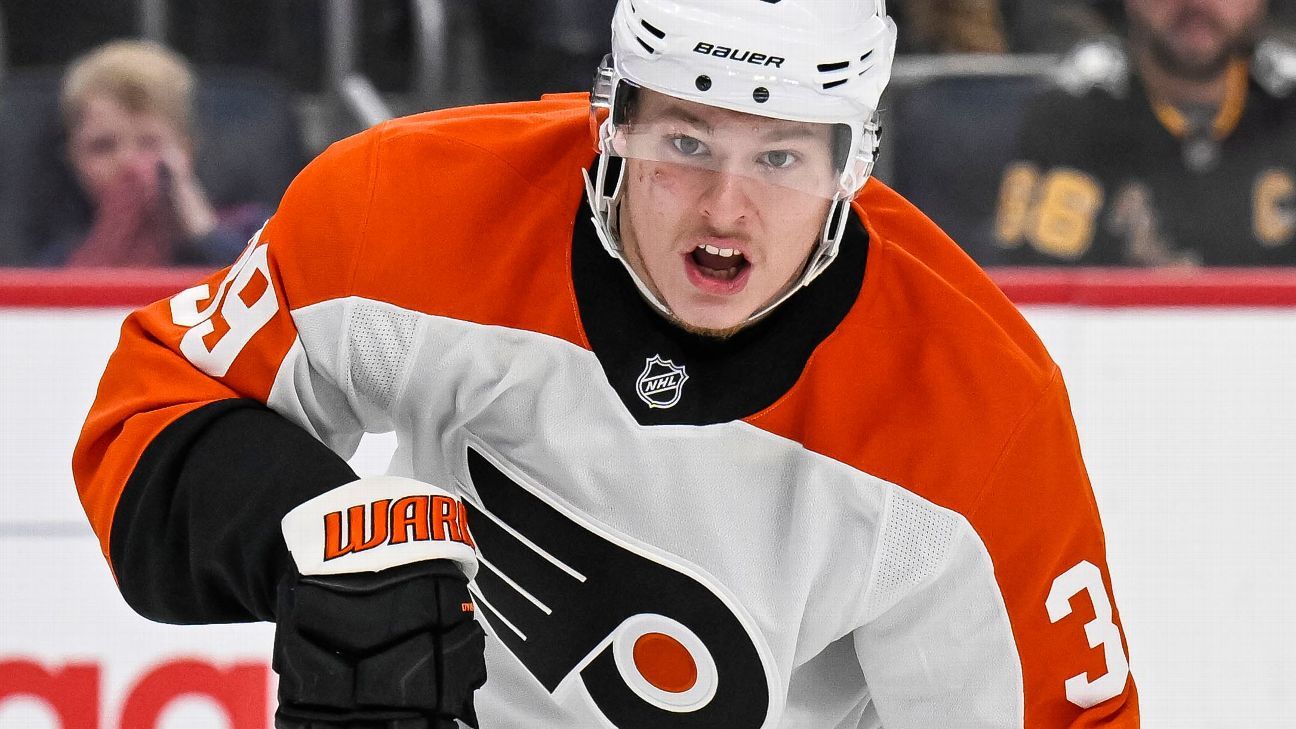 NHL fines Flyers' Michkov, Blackhawks' Maroon