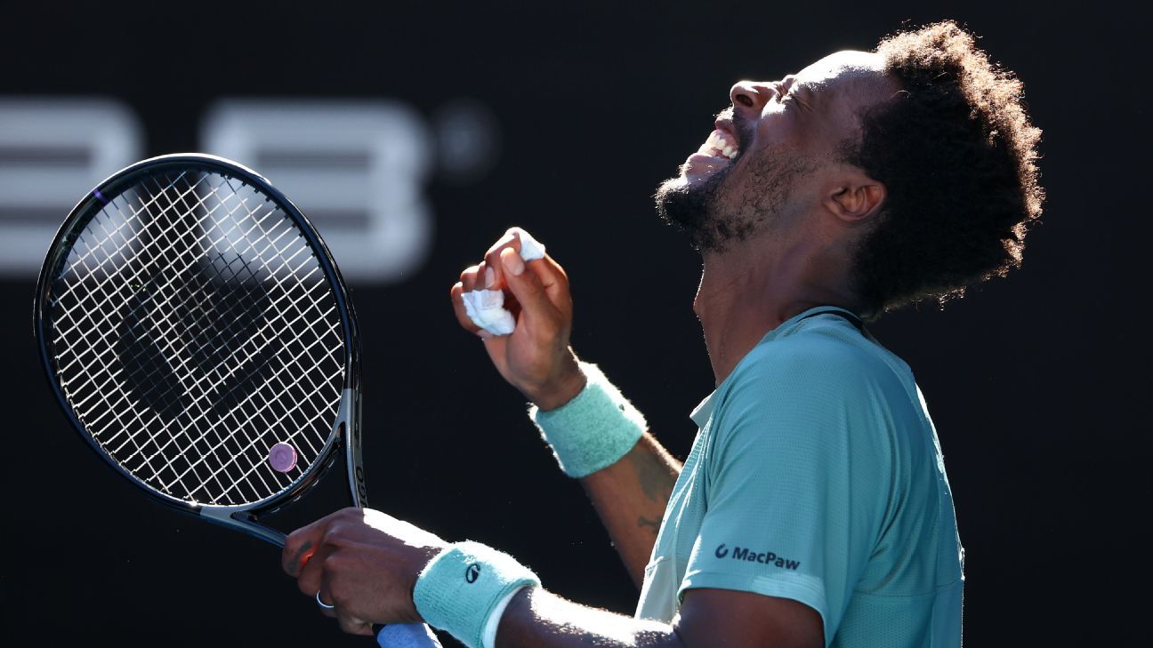 Fritz stunned as Monfils rallies at Aussie Open