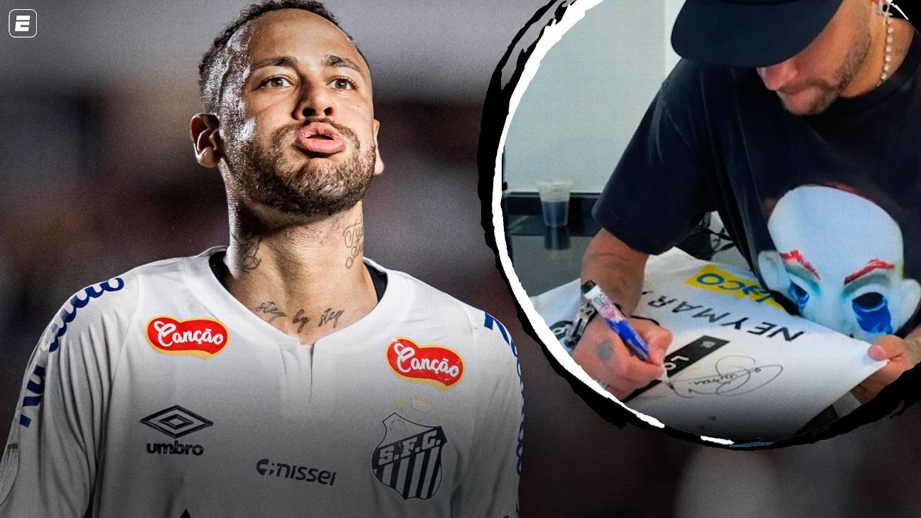 Camisa usada por Neymar em reestreia pelo Santos vai a leilão; lances já beiram R$ 50 mil