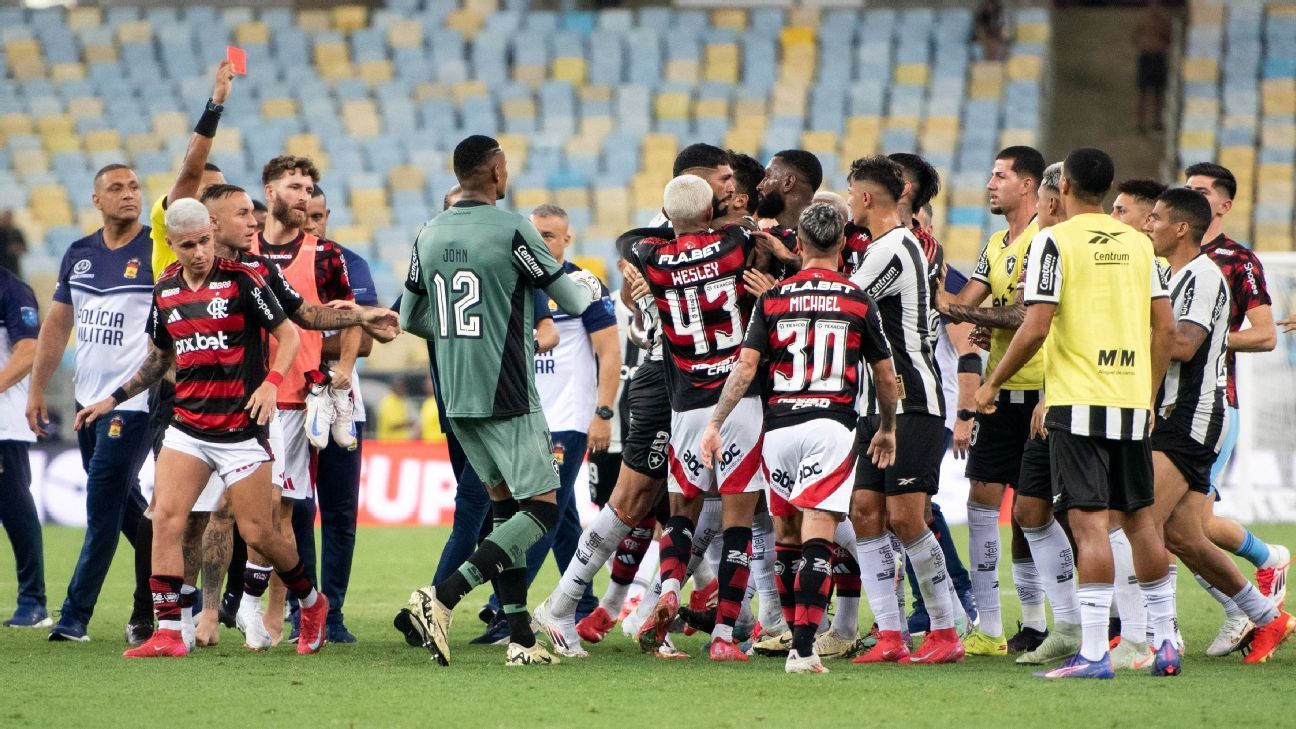 Delegado de Flamengo x Botafogo relata briga em túnel do vestiário e põe dupla do Botafogo como 'mais violentos'