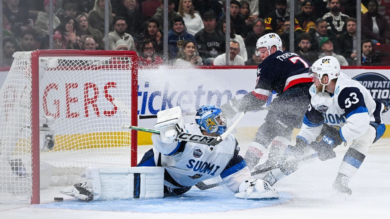 Finland is benching goalie Juuse Saros after giving up six goals in Thursday's 4 Nations Face-Off loss to the U.S. Kevin Lankinen will start against Sweden on Saturday.