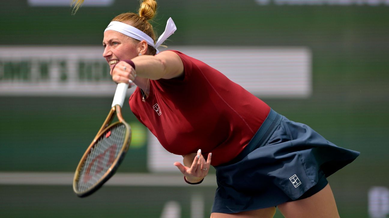 Kvitova's comeback bid falls short at Indian Wells