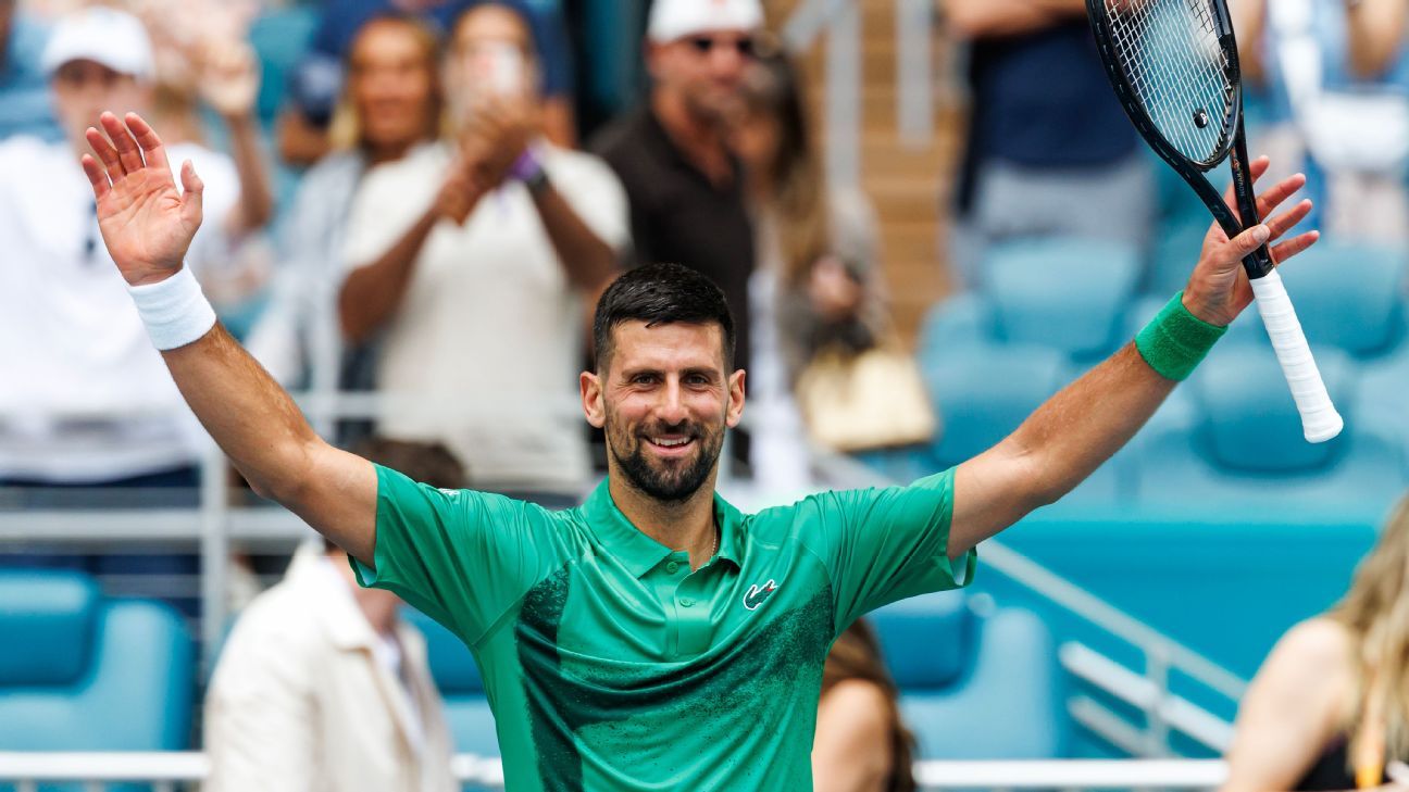 Djokovic advances at Miami Open with record win