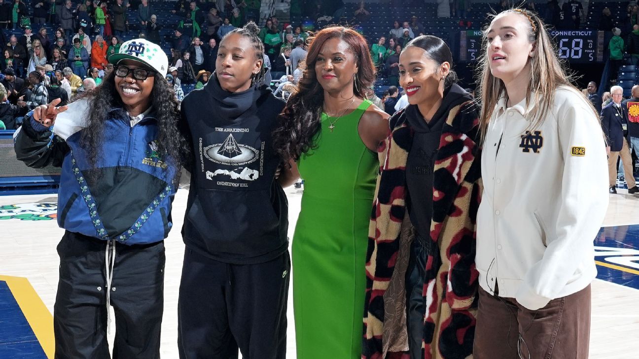 La entrenadora de Notre Dame, Niele Ivey, reconoce el impacto de las jugadoras de Notre Dame en la WNBA.