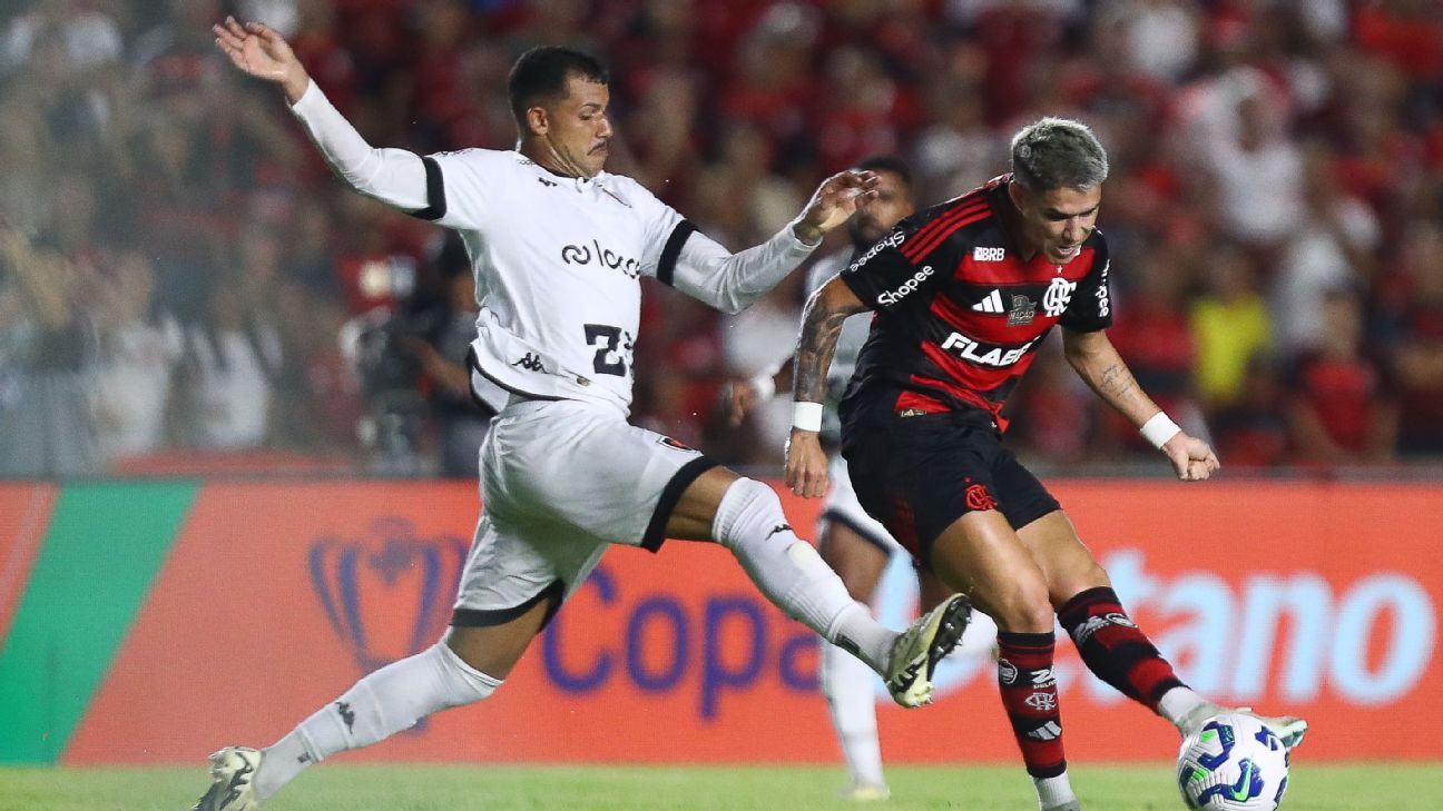 Joia de 17 anos decide com gol no fim, e Flamengo larga na frente do Botafogo-PB na Copa do Brasil