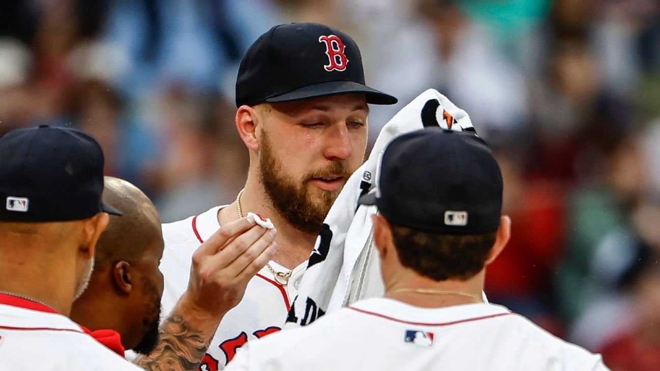 Crochet gets scare after line drive nicks nose