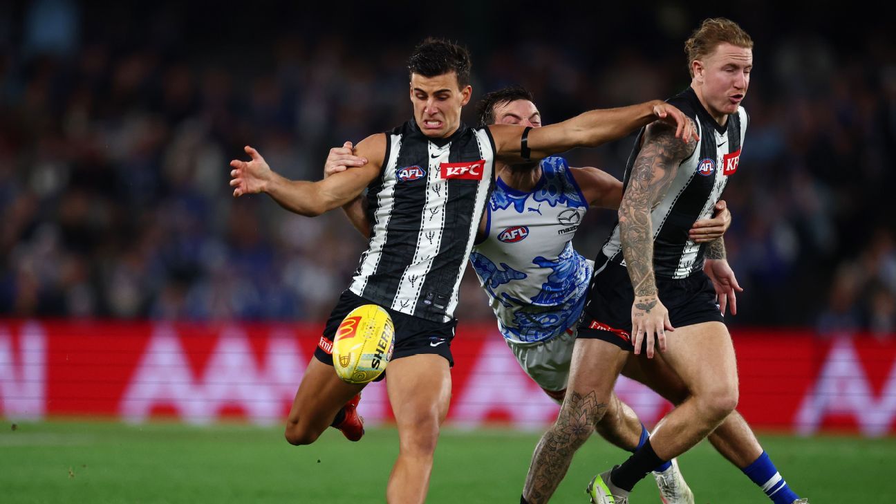 Oh brother, Daicos delight as depleted Magpies run riot