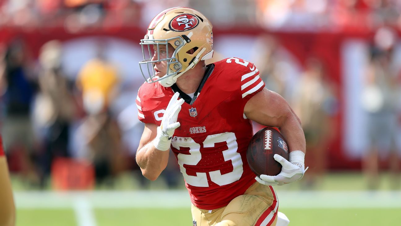 Fantasy injury outlook: McCaffrey, Godwin and Olave among players to monitor
