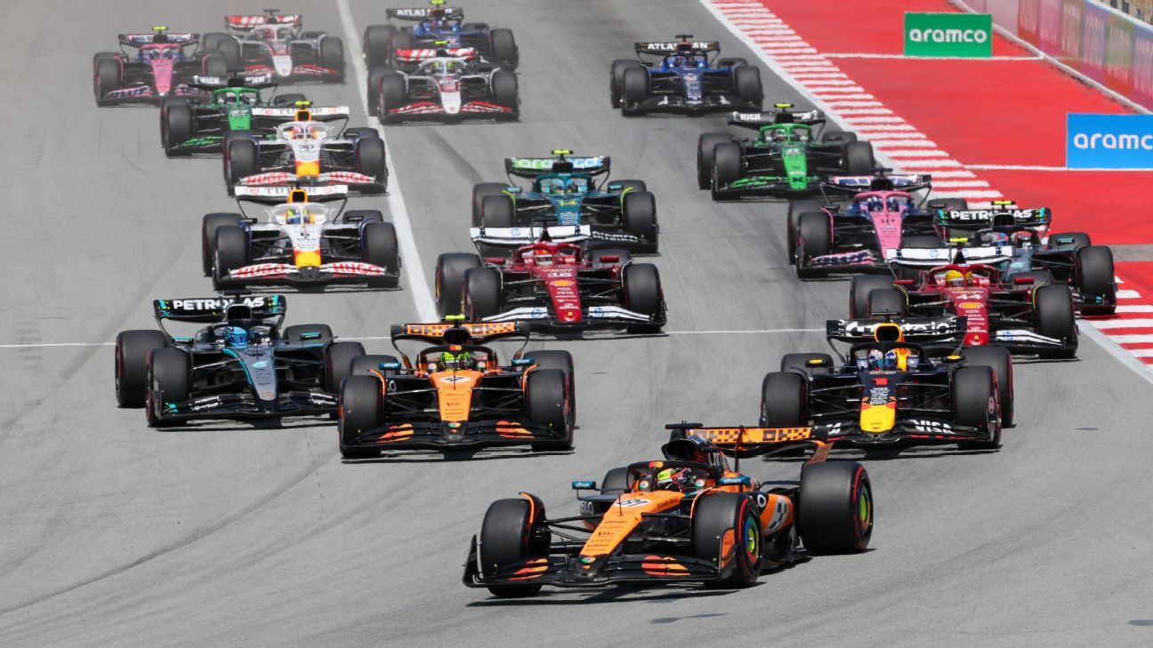 Spanish Grand Prix: Follow LIVE as Oscar Piastri leads Max Verstappen