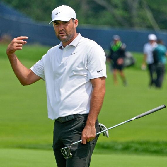 Keegan Bradley hitting a shot