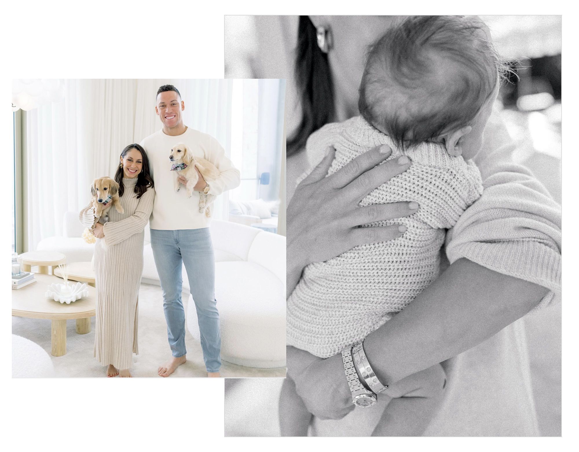 Aaron Judge con su esposa.