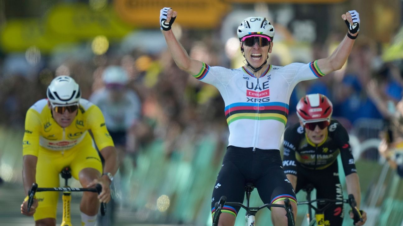Pogačar claims TdF stage 4, 100th career win