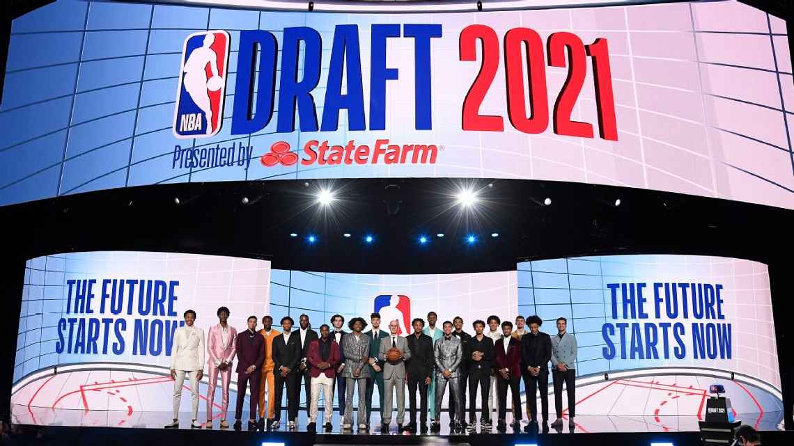 Jalen Green and Evan Mobley on draft night.