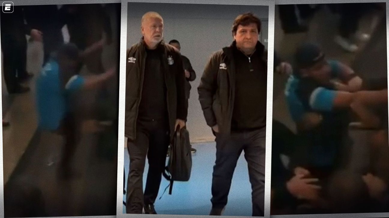 Embarque tenso do Grêmio é marcado por protesto e agressão à segurança.