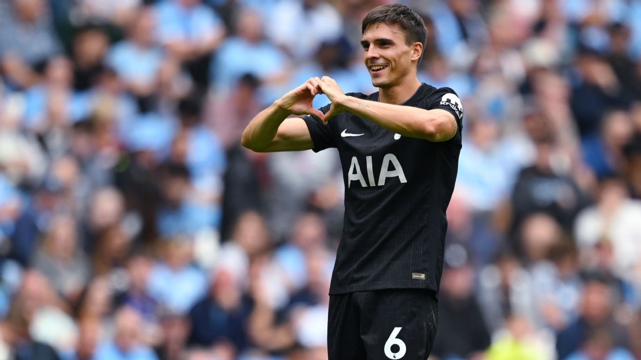 Joao Palhinha scored Tottenham's second goal in the 2-0 win over Manchester City.