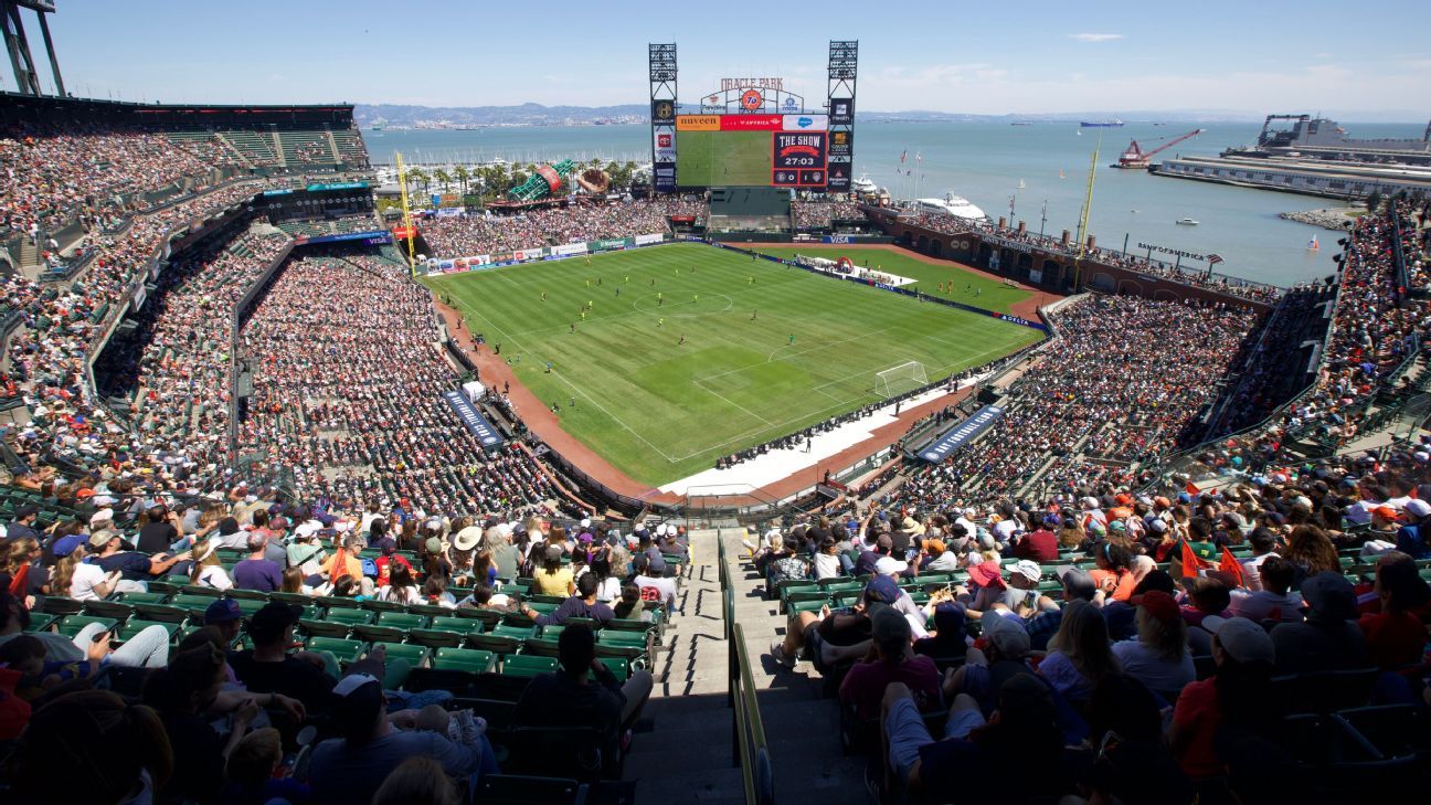 Bay FC establece un nuevo récord de asistencia en la NWSL en su partido contra el Washington Spirit en el Oracle Park en San Francisco.