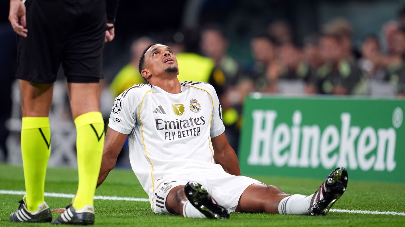 Trent Alexander-Arnold se retiró lesionado en el minuto cinco del partido de Champions League del Real Madrid contra el Marsella.