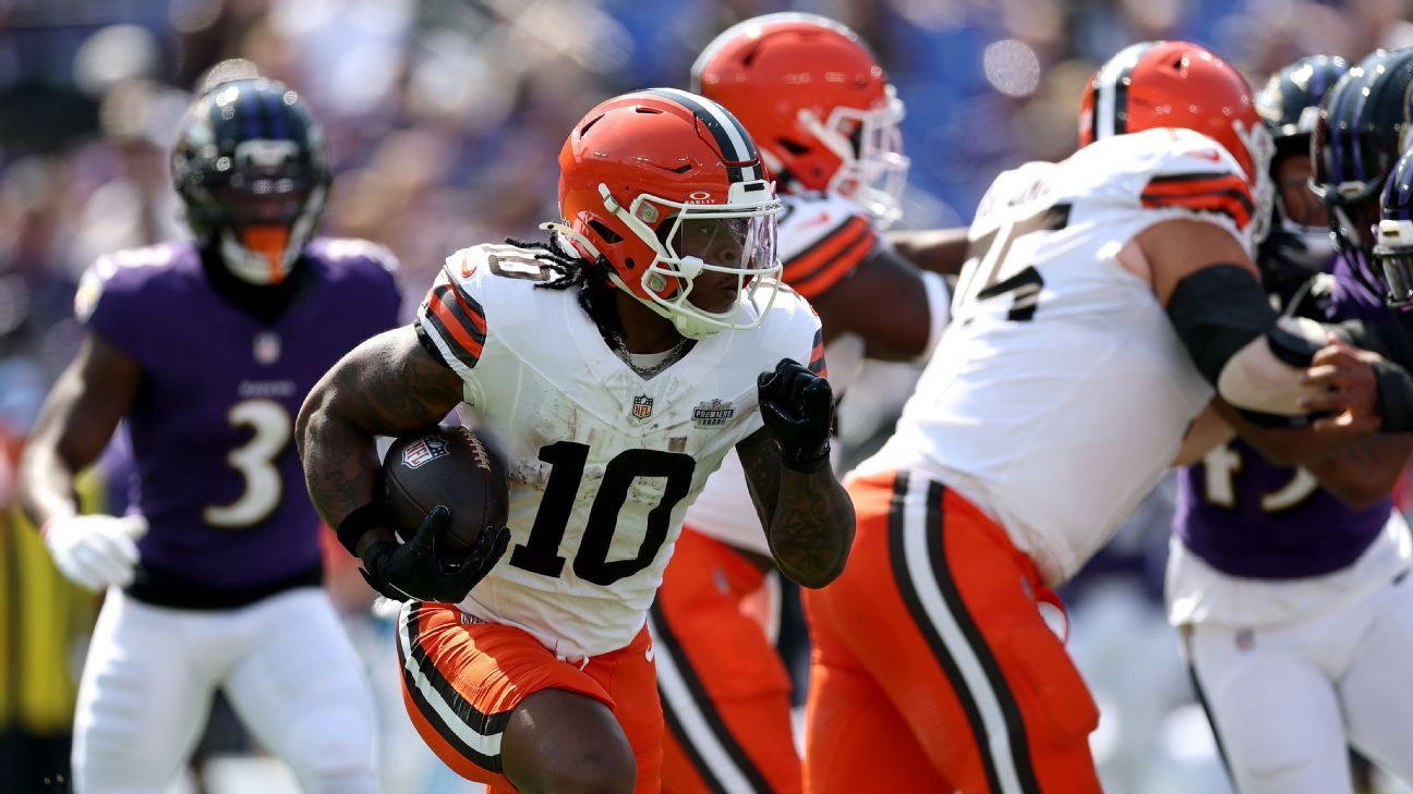 Week 7 fantasy football matchup rankings: Quinshon Judkins favorable, Jalen Hurts less so - ESPN
