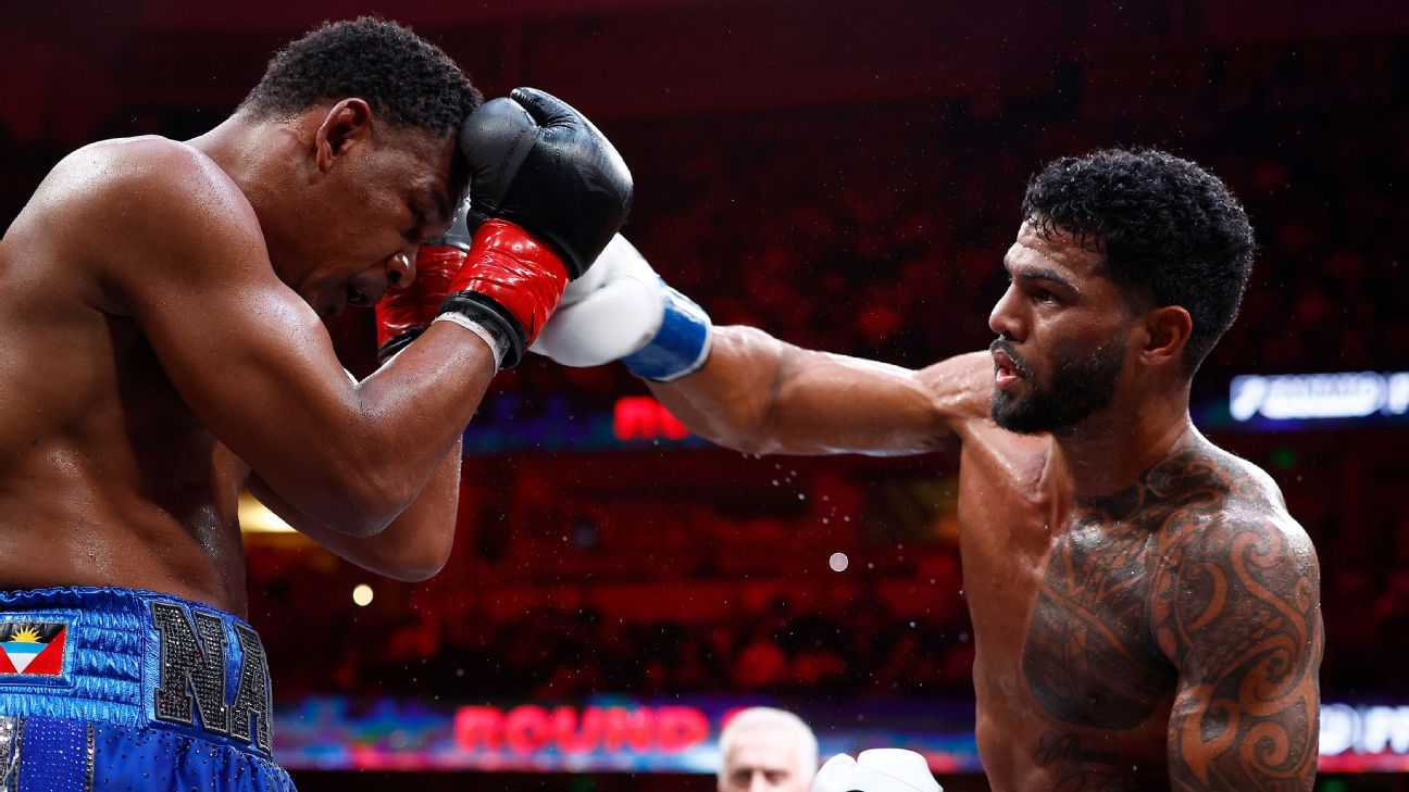 Shane Mosley Jr., right, sent former champion Daniel Jacobs to retirement with a unanimous decision victory in June 2024.