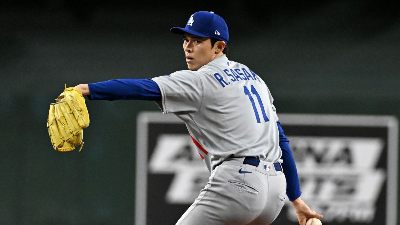Roki Sasaki, lanzando por primera vez desde el 9 de mayo, ponchó a dos en una entrada sin anotaciones en relevo el miércoles contra los Diamondbacks.