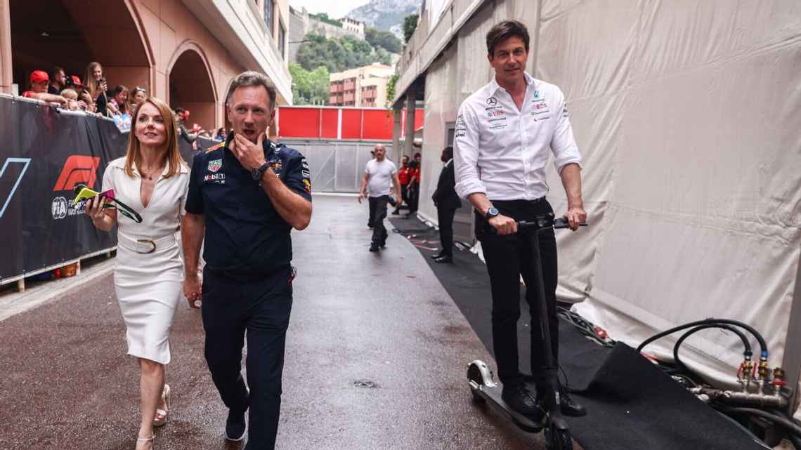 Christian Horner e Geri con Toto Wolff