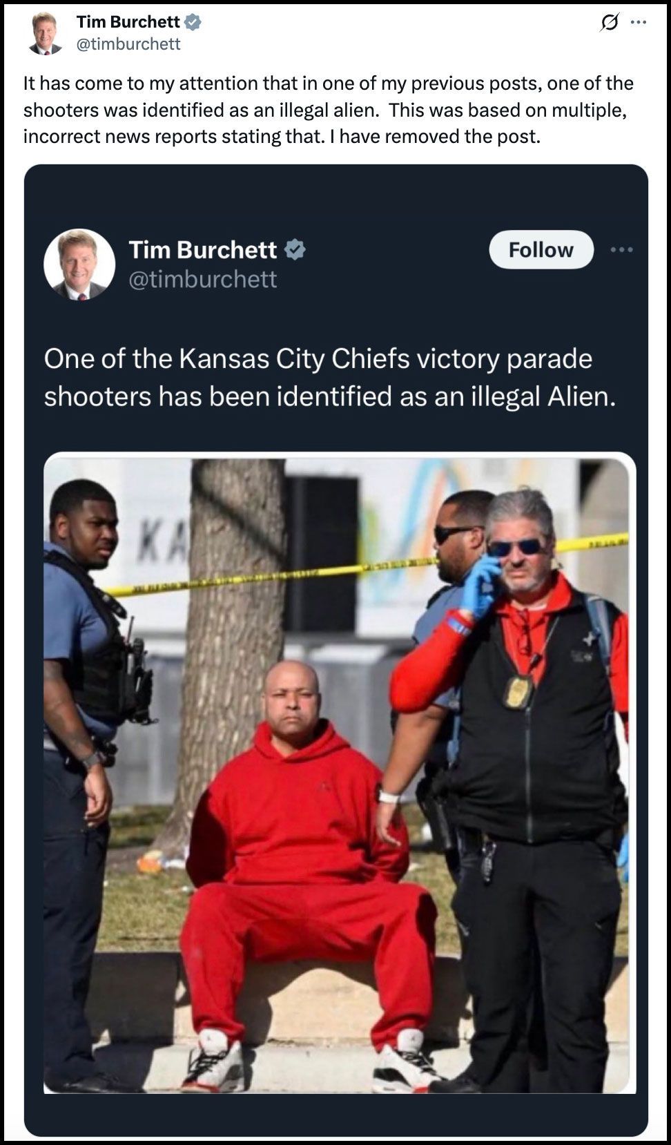 Familia Busca Justicia Tras Falsa Acusación en Tiroteo Parade Chiefs 3 Las cuentas de redes sociales de funcionarios públicos, incluido el representante estadounidense Tim Burchett de Tennessee, compartieron información falsa sobre Loudermill en plataformas como X poco después del tiroteo.