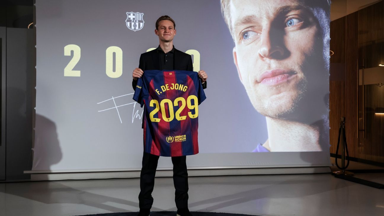 De Jong reitera oposición a partido Barça en Miami, pero acepta decisión 2 Frenkie de Jong ha firmado un contrato que lo mantendrá en el Barcelona hasta 2029.