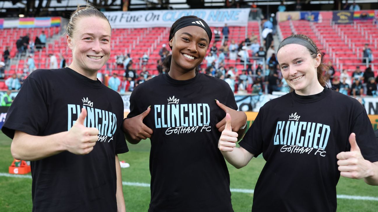 Gotham FC a Playoffs NWSL: Golazo de Lavelle y Portland Thorns también avanzan 1 Jugadoras de Gotham FC celebrando