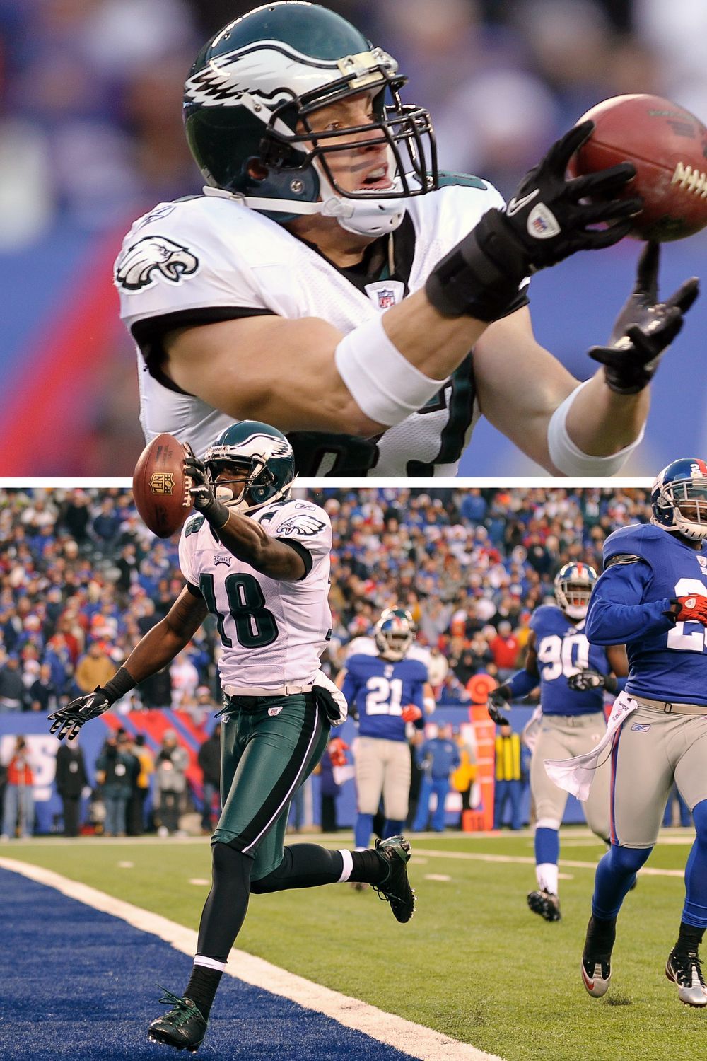 Giants vs Eagles: "El Punt" que marcó la rivalidad NFL y la historia 3 Brent Celek and Jeremy Maclin